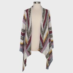 Boston Proper Striped Waterfall Drape Cardigan